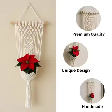 Classy Wall Decor & Hangings | Elegant Fabric Wall Art for Living Room |Bedroom, Office | Festive Toran| Lightweight, Handmade  thumbnail 1