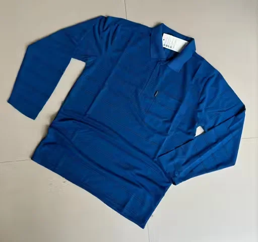 Men Cotton Full Sleeve Collar T-Shirt with Pocket | Long Sleeve Casual Top | Comfortable | Size L image 1