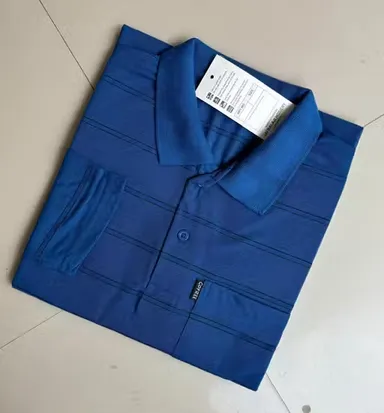 Men Cotton Full Sleeve Collar T-Shirt with Pocket | Long Sleeve Casual Top | Comfortable | Size L thumbnail 1