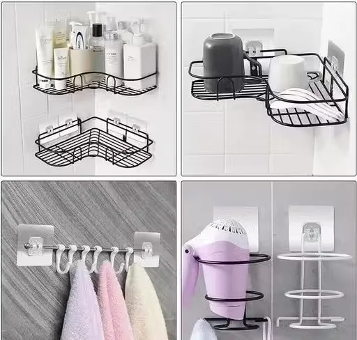Aurovill 8‑Piece V‑Shape Self Adhesive Wall Hooks | Heavy Duty Waterproof Plastic Hooks for Bathroom Kitchen Clothes & Photo Frames image 4