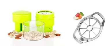 Apple Cutter & Slicer Combo | Heavy Duty ABS Plastic Fruit & Dry Fruit Slicer | Pack of 2 | Kitchen Food Grade Tool for Home Use