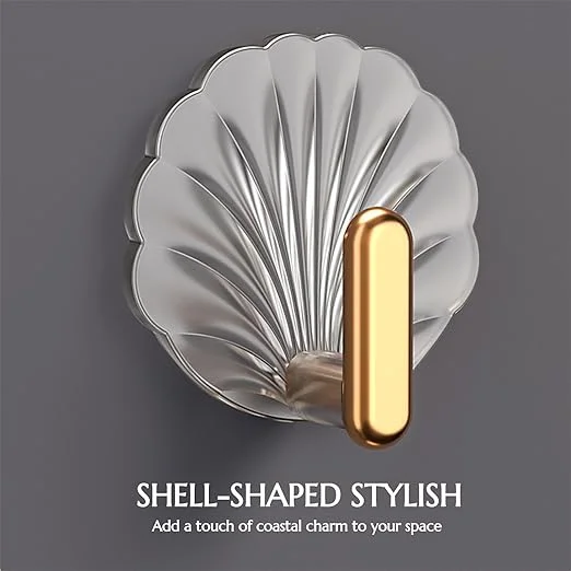 4‑Piece Luxury Heavy Duty Self Adhesive Hooks | Stainless Steel Wall Mounted Rack for Clothes & Towels | No‑Drill Waterproof Decor Hooks image 2