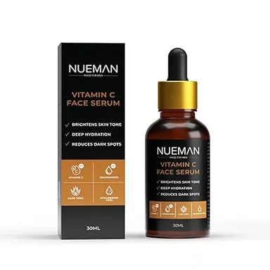 NUEMAN Vitamin C Face Serum (30ml) | Lip Balm with SPF 15 (5g) | Combo for Men| Brightens Skin| Fades Dark Spots| Repairs Dry| Chapped Lips| Non Sticky |Fragrance  Free| Dermot Tested thumbnail 1