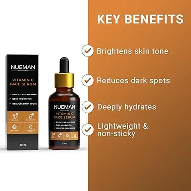 NUEMAN Vitamin C Face Serum (30ml) | Lip Balm with SPF 15 (5g) | Combo for Men| Brightens Skin| Fades Dark Spots| Repairs Dry| Chapped Lips| Non Sticky |Fragrance  Free| Dermot Tested thumbnail 3