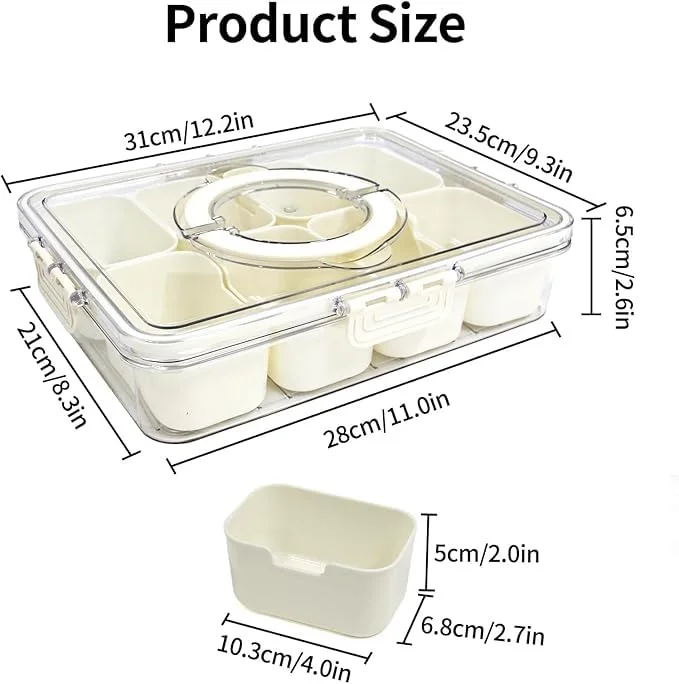 Vrutwa Divided Fridge Storage Boxes | 8 Compartment Fridge Organizer with Lid and Handle image 6