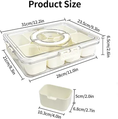 Vrutwa Divided Fridge Storage Boxes | 8 Compartment Fridge Organizer with Lid and Handle thumbnail 5
