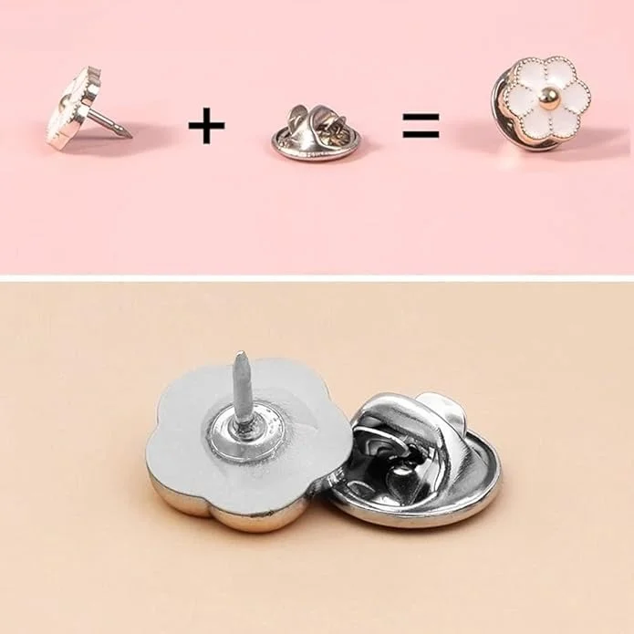 Vrutwa 20Pcs Shirt Brooch Buttons for Women | Cover Up Button Pins, Instant Button Jeans Button Pins, Enamel Modesty Pins, Pearl Brooch Buttons for DIY Clothing Dress Coat – Multicolor image 6