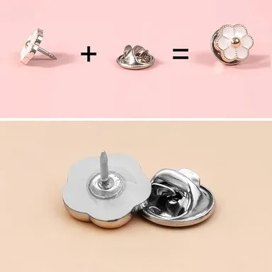 Vrutwa 20Pcs Shirt Brooch Buttons for Women | Cover Up Button Pins, Instant Button Jeans Button Pins, Enamel Modesty Pins, Pearl Brooch Buttons for DIY Clothing Dress Coat – Multicolor thumbnail 5