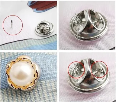 Vrutwa 20Pcs Shirt Brooch Buttons for Women | Cover Up Button Pins, Instant Button Jeans Button Pins, Enamel Modesty Pins, Pearl Brooch Buttons for DIY Clothing Dress Coat – Multicolor thumbnail 3