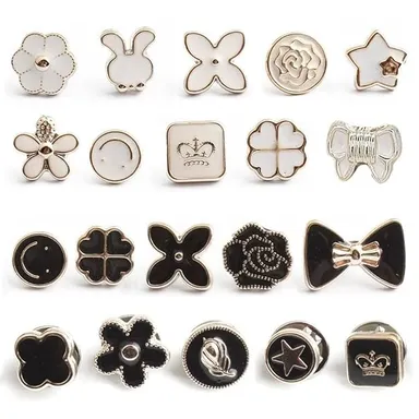 Vrutwa 20Pcs Shirt Brooch Buttons for Women | Cover Up Button Pins, Instant Button Jeans Button Pins, Enamel Modesty Pins, Pearl Brooch Buttons for DIY Clothing Dress Coat – Multicolor thumbnail 0