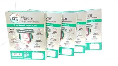 Zandu Nityam Tablet | Ayurvedic Natural Laxative for Constipation Relief | Pack of 5 × 12 Tabs | Stomach Care & Gas Relief image 2