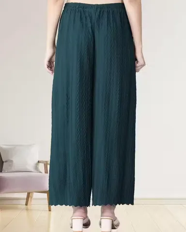Women Palazzo Combo Set | Plus Size Lycra Pleated Pants | Ethnic Wear | Breathable Daily Comfort | XXXL Size thumbnail 3
