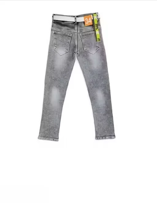Grey Jeans with Belt for Boys | Kids Stylish Denim Pants 8–9 Years | Comfortable Casual Wear image 3