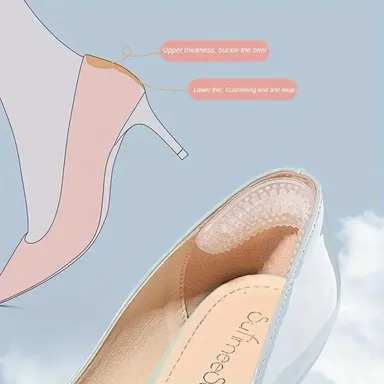Vrutwa Heel Liner Cushions | 2 Pair Silicone Heel Grips for Women and Men | Anti Slip Heel Pads for Loose Shoes and Blisters thumbnail 2