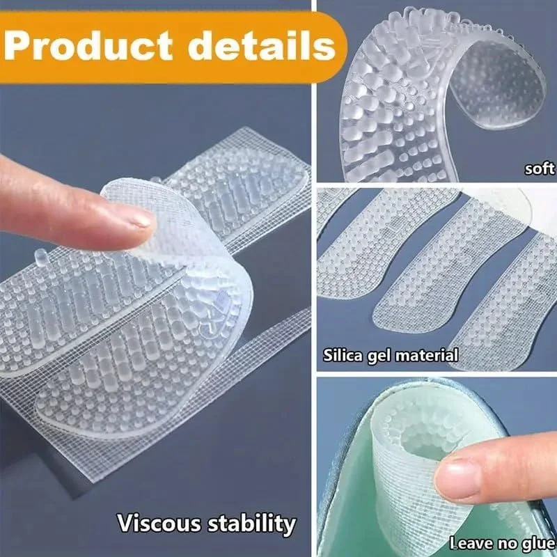 Vrutwa Heel Liner Cushions | 2 Pair Silicone Heel Grips for Women and Men | Anti Slip Heel Pads for Loose Shoes and Blisters image 5