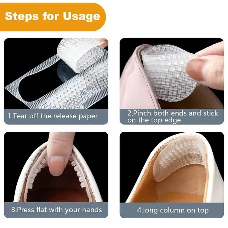 Vrutwa Heel Liner Cushions | 2 Pair Silicone Heel Grips for Women and Men | Anti Slip Heel Pads for Loose Shoes and Blisters image 6
