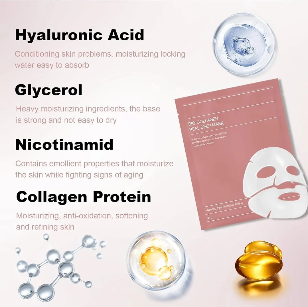 Vrutwa Bio-Collagen Overnight Face Mask | Deep Hydration | Anti-Aging & Pigmentation | Pore Minimizing | Elasticity & Skin Perfecting | Paraben-Free | All Skin Types | 1 Piece image 6