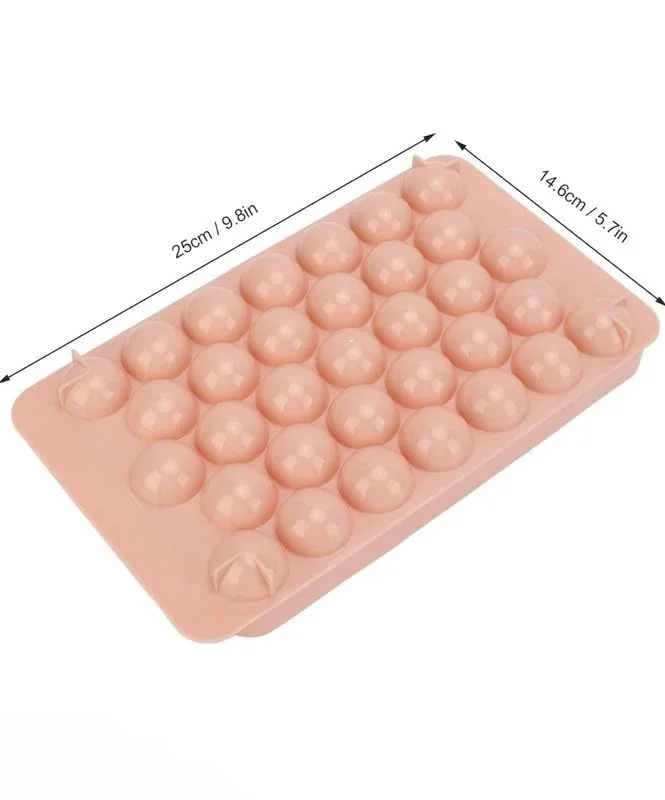 Vrutwa Mini Round Ice Cube Tray | Plastic Sphere Ice Cube Mold | 33 Cavity Ice Tray | Multicolor | For Whiskey Tea Coffee & Cocktails image 2
