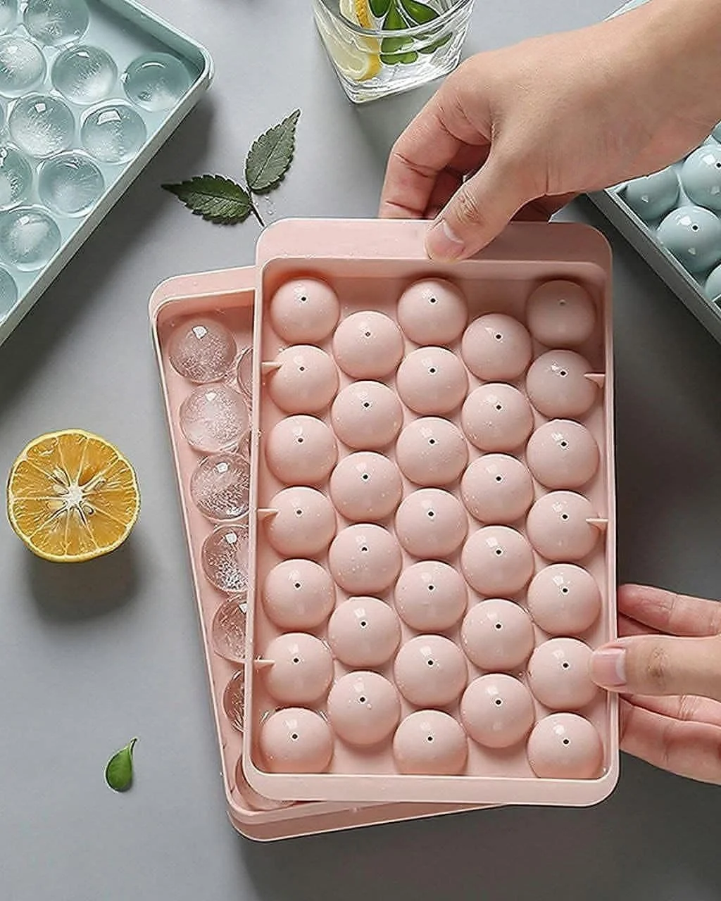Vrutwa Mini Round Ice Cube Tray | Plastic Sphere Ice Cube Mold | 33 Cavity Ice Tray | Multicolor | For Whiskey Tea Coffee & Cocktails image 5