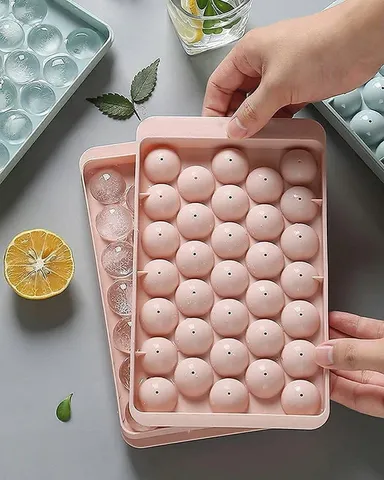 Vrutwa Mini Round Ice Cube Tray | Plastic Sphere Ice Cube Mold | 33 Cavity Ice Tray | Multicolor | For Whiskey Tea Coffee & Cocktails thumbnail 4