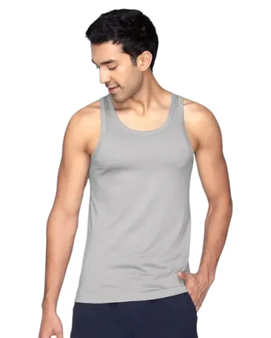 Grey Polyester Men’s Gym Vest XL Size | Comfortable Breathable Activewear for Intense Workouts thumbnail 0