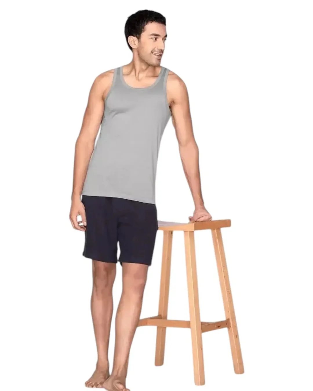 Grey Polyester Men’s Gym Vest XL Size | Comfortable Breathable Activewear for Intense Workouts image 3