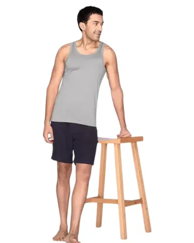 Grey Polyester Men’s Gym Vest XL Size | Comfortable Breathable Activewear for Intense Workouts thumbnail 2