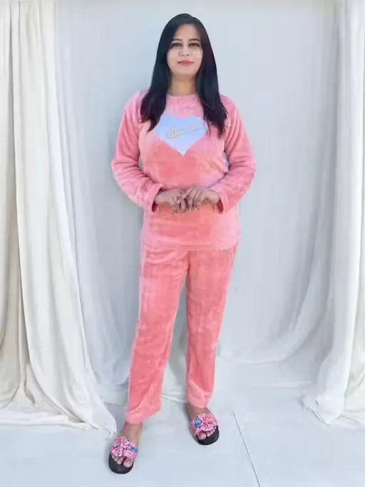 Ladies Winter Nightwear Set | Relaxed Fit Woolen Pajama | Size XL image 1