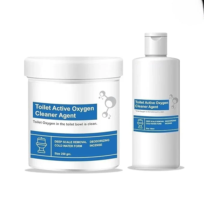 Vrutwa Toilet Oxygen Cleaner | Powder 250g Liquid 150ml Combo | Active Oxygen Bathroom Cleaner for Deep Cleaning and Odor Removal image 1