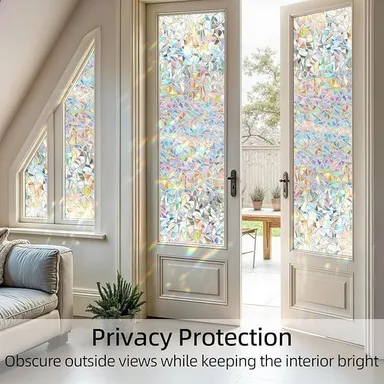 Vrutwa 3D Window Privacy Film | Rainbow Static Cling Decorative Glass Vinyl for Home and Office thumbnail 6