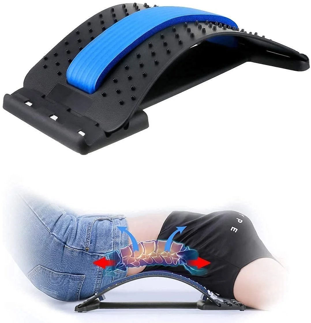 Vrutwa Plastic Magic Back Support | Adjustable Lumbar Stretcher & Massage Device | 3 Levels for Back Pain Relief | Office Chair Car Bed Use image 4