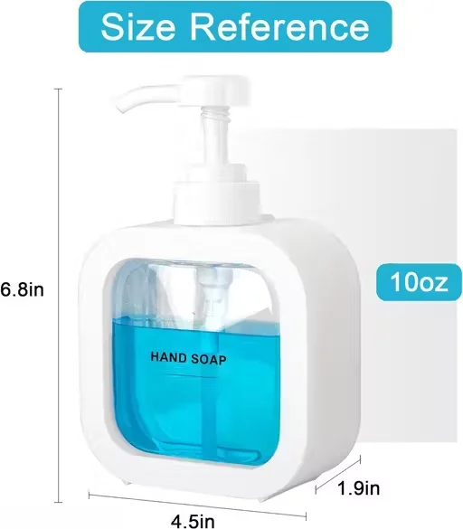 Bathroom & Kitchen Soap Dispenser Combo | Pack 2‑pc | 300 ml Press Pump White Plastic | Hand Soap & Dish Soap & Shampoo Lotion Use image 4