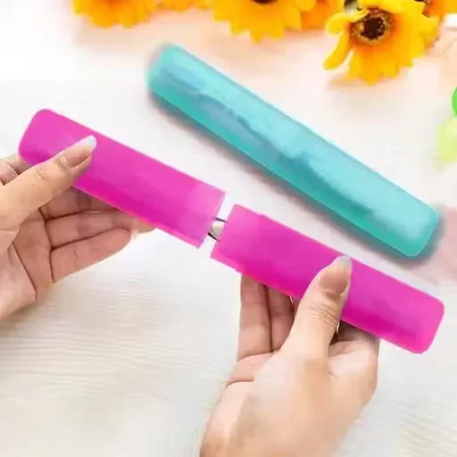 FreshCare Oval Shape Toothbrush Cover | Antibacterial Travel Case | 10 Free Multi-Colored Covers image 4