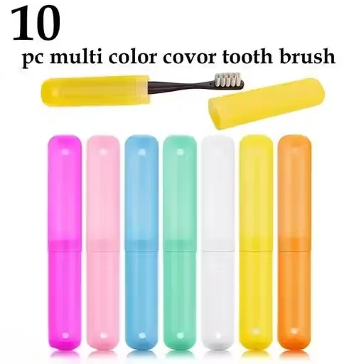 FreshCare Oval Shape Toothbrush Cover | Antibacterial Travel Case | 10 Free Multi-Colored Covers image 1