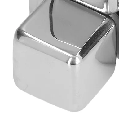 Vrutwa Whiskey Stones Set | 4 Pcs Stainless Steel Reusable Ice Cubes | Metal Chill Cubes with Tongs & Tray | Premium Bar Accessories for Whiskey, Vodka thumbnail 1