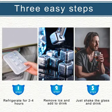 Vrutwa Whiskey Stones Set | 4 Pcs Stainless Steel Reusable Ice Cubes | Metal Chill Cubes with Tongs & Tray | Premium Bar Accessories for Whiskey, Vodka thumbnail 6