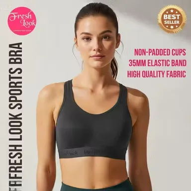  Women’s Non Padded Sports Bra Combo | Comfortable Gym Yoga Running Bra Pack of 2 Black Maroon thumbnail 1