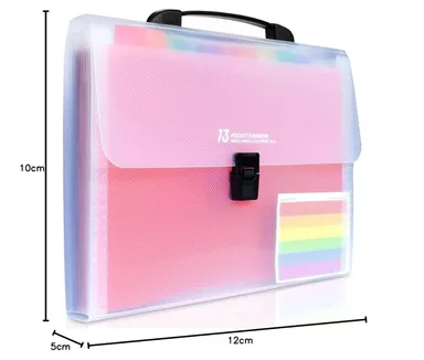 Vrutwa Expanding Files Folder 13 Pockets | A4 Rainbow Accordion Organizer | High Capacity Document Folder with Carry Handle | Office & Study Use thumbnail 7