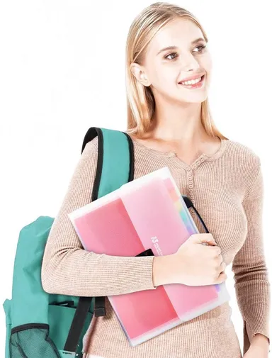 Vrutwa Expanding Files Folder 13 Pockets | A4 Rainbow Accordion Organizer | High Capacity Document Folder with Carry Handle | Office & Study Use thumbnail 5