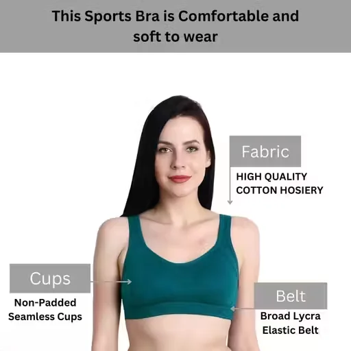  Women's Non-Padded Seamless Sports Bra | Comfortable & Stylish | Best for Gym| Yoga, and Running | Soft & Breathable Fabric | Pack of 2 |  Green image 2