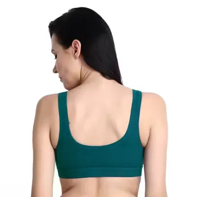  Women's Non-Padded Seamless Sports Bra | Comfortable & Stylish | Best for Gym| Yoga, and Running | Soft & Breathable Fabric | Pack of 2 |  Green thumbnail 3