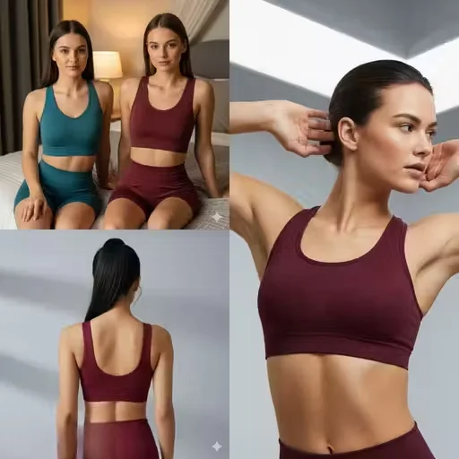 Women’s Removable Padded Cotton Lycra Sports Bra| Comfortable Non-Wired Full Coverage for Gym| Yoga & Daily Wear | Size 34B | Pack of 2 image 4