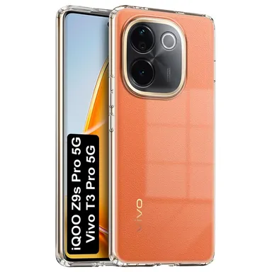Scratch Resistant Clear Case for Vivo T3 Pro 5G | iQOO Z9s 5G | Soft Silicon | Anti‑Slip Grip | Transparent thumbnail 0