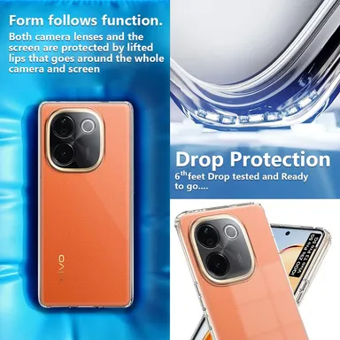 Scratch Resistant Clear Case for Vivo T3 Pro 5G | iQOO Z9s 5G | Soft Silicon | Anti‑Slip Grip | Transparent thumbnail 3