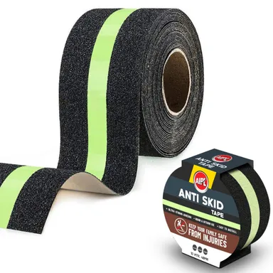 Vrutwa Anti Slip Grip Tape | Non-Slip Traction Tape with Glow in the Dark | Indoor & Outdoor Stair Safety, 5 cm x 5 m, Black & Green thumbnail 5