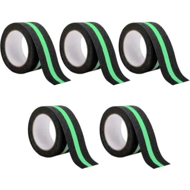 Vrutwa Anti Slip Grip Tape | Non-Slip Traction Tape with Glow in the Dark | Indoor & Outdoor Stair Safety, 5 cm x 5 m, Black & Green thumbnail 0
