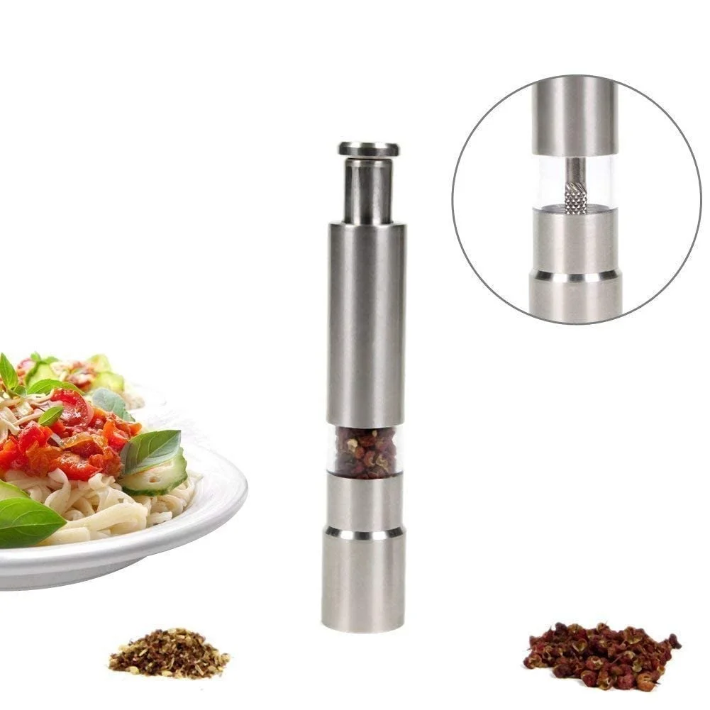 Vrutwa Stainless Steel Salt & Pepper Grinder | Hand Press Mill Set | Stylish Crusher for Salt and Black Pepper image 5