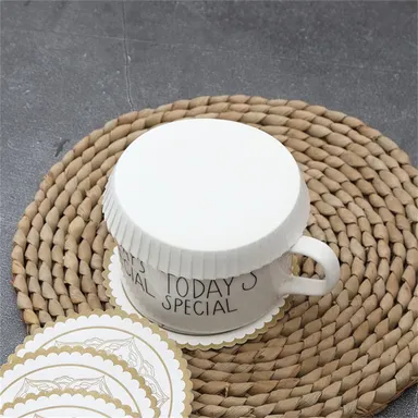  Cotton Woven Drink Coasters Set of 4 | Handmade Table Protection Absorbent Home & Office Use thumbnail 0