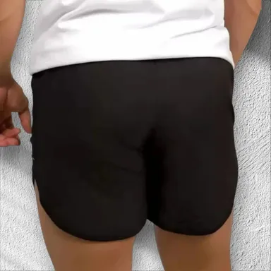 Black Polyester Men’s Shorts Pack of 2 | Lightweight Breathable Gym & Casual Shorts | Size M | Quick‑Dry Performance thumbnail 1