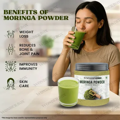 Organic Moringa Powder 250g | 100 Percent Pure Oleifera Leaves | Natural Drumstick Leaf Superfood | Supports Digestion Immunity and Energy | Pack of 1 thumbnail 2